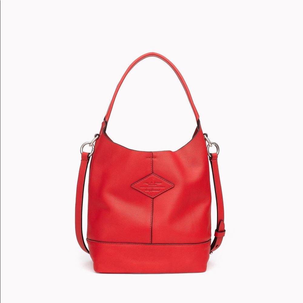 rag & bone Red Leather Hobo Crossbody with Top Handle